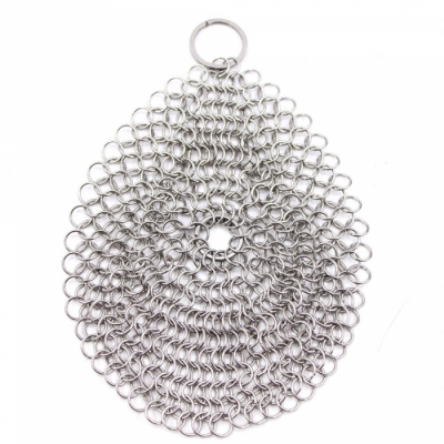 Premium Stainless Steel Cleaner Chainmail Scrubber For Cast Iron Pan/dutch Ovens/waffle Iron Pans